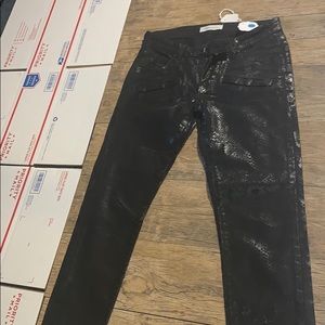 Black snake skin pants 🐍 size 25 BALMAIN JEANS